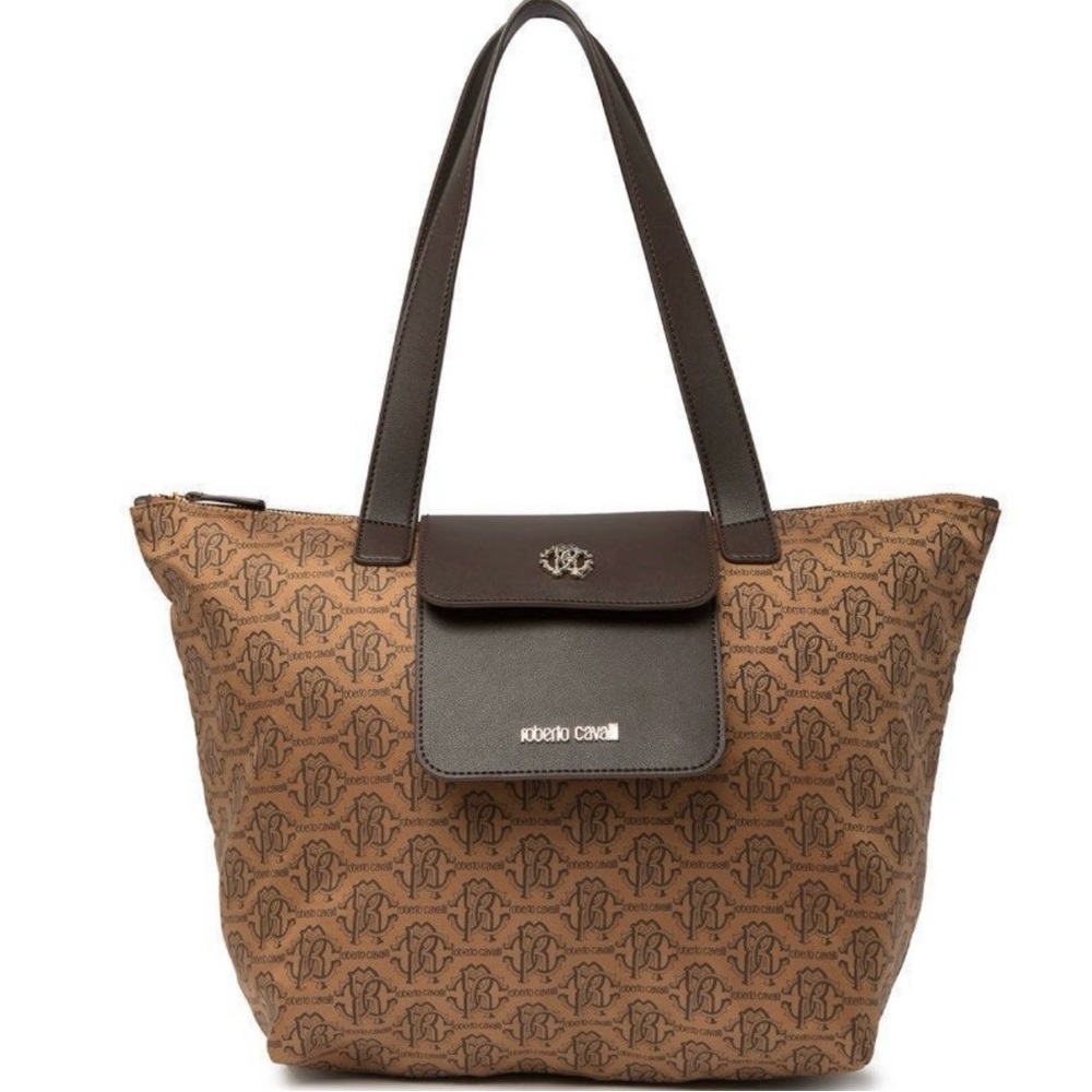 Roberto Cavalli Nylon Foldable Tote Bag